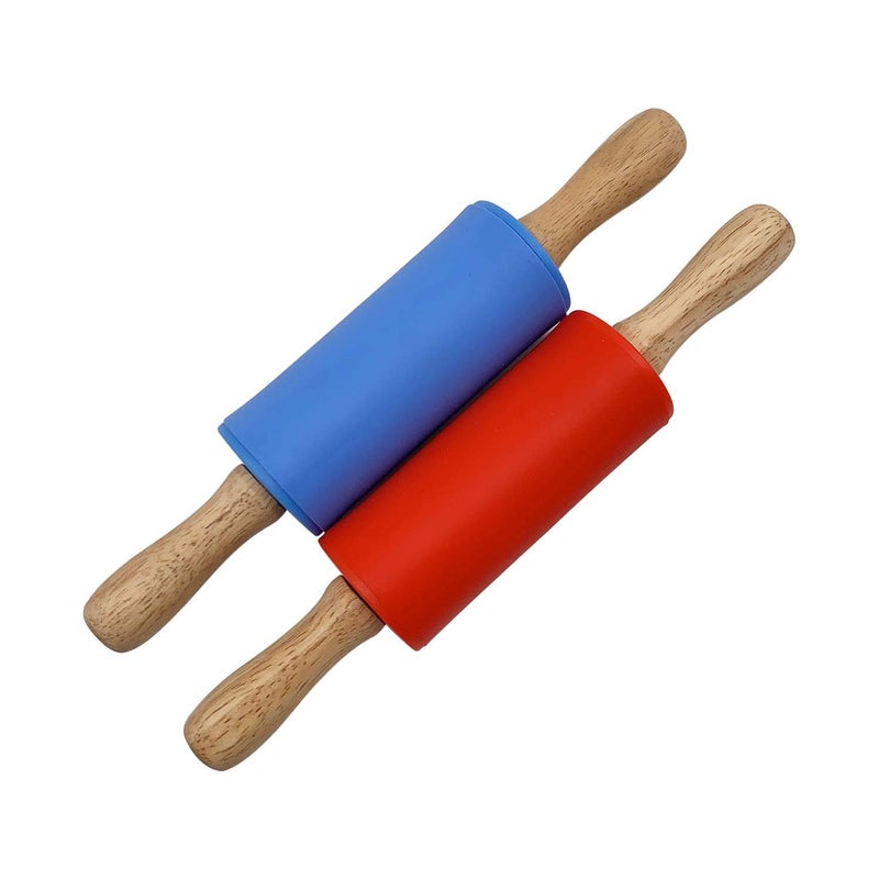 XLSFPY Small Wooden Handle Rolling Pin for Kids - Non-Stick Silicone Rodillo for Reposteria & Masa - Image 4